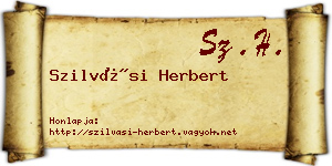 Szilvási Herbert névjegykártya